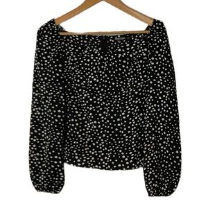 Nasty Gal Black and White Polka Dot Blouse